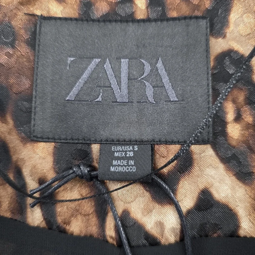 ZARA WOMAN  ANIMAL PRINT JACQUARD BLAZER ZW COLLECTION LEOPARD SIZE SMALL - Picture 10 of 12